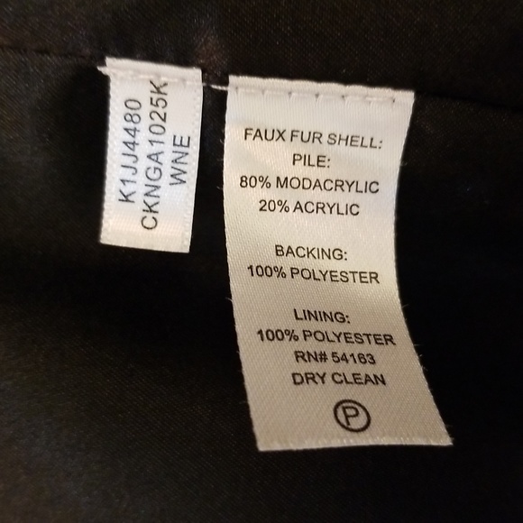 Clavin Kline Faux Fux - Burgundy, sz L - Picture 4 of 4